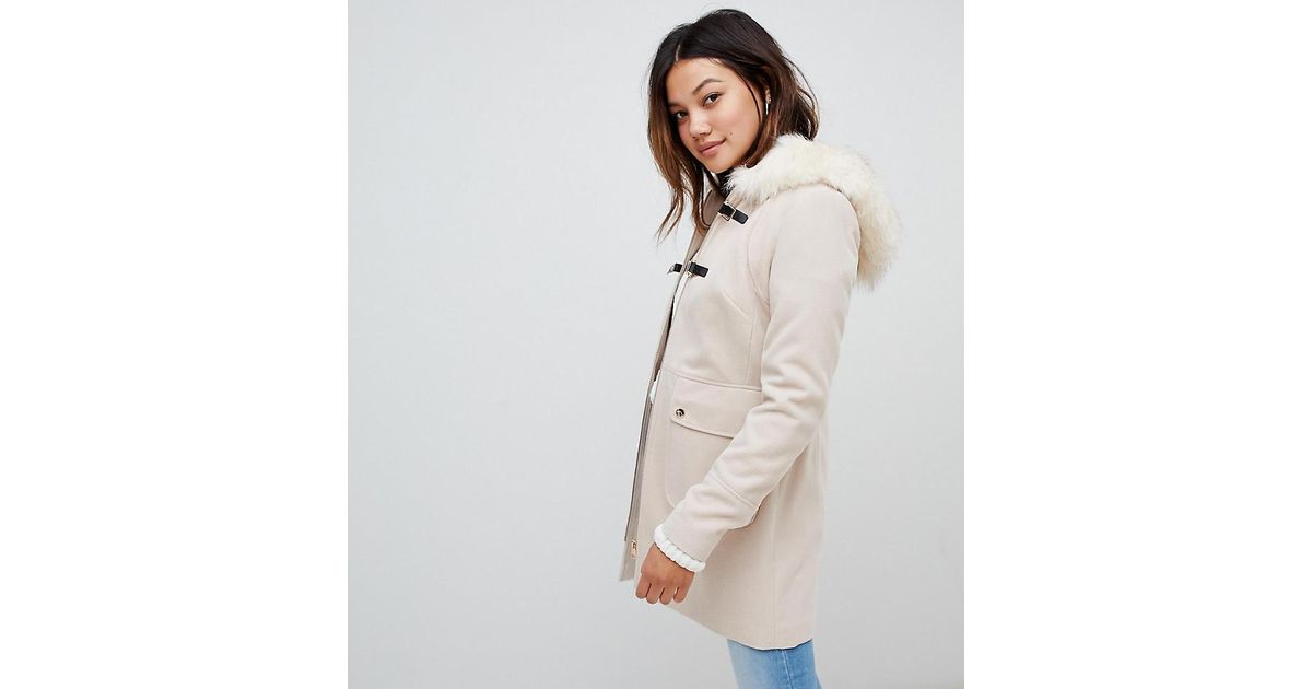 duffle coat femme capuche fourrure