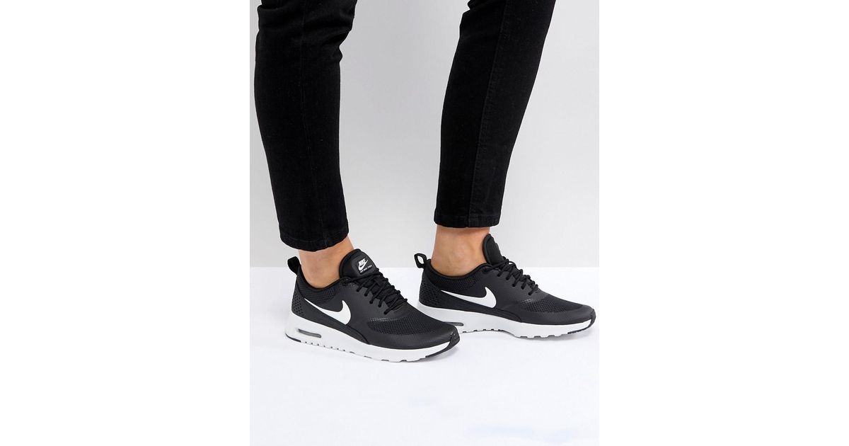 Nike Leather Air Max Thea Trainers In Black And White | Lyst UK