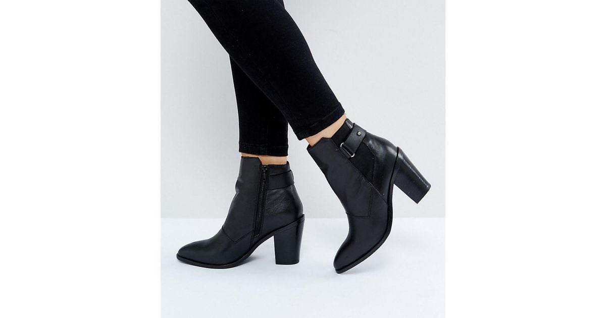 black leather ankle boots wide fit
