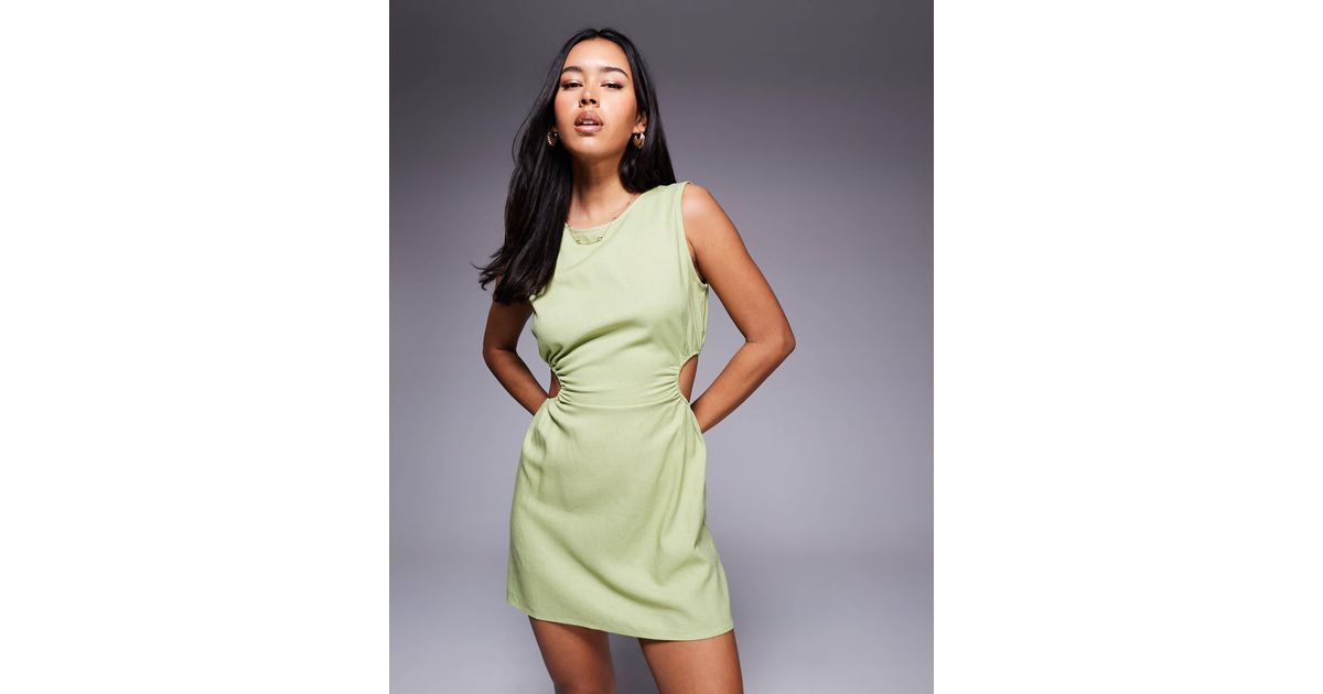 Princess Polly Mayzie Linen-blend Cut-out Side Sleeveless Mini Dress in Green | Lyst Canada Princess Polly Mayzie Linen-blend Cut-out Side Sleeveless Mini Dress in Green | Lyst Canada
