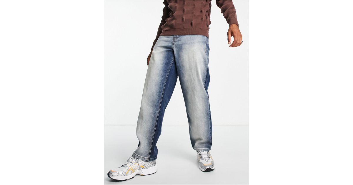 collusion x014 dad jeans in oyster wash