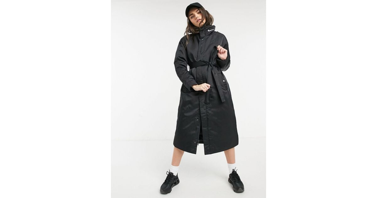 Nike Trench Coat in Black | Lyst