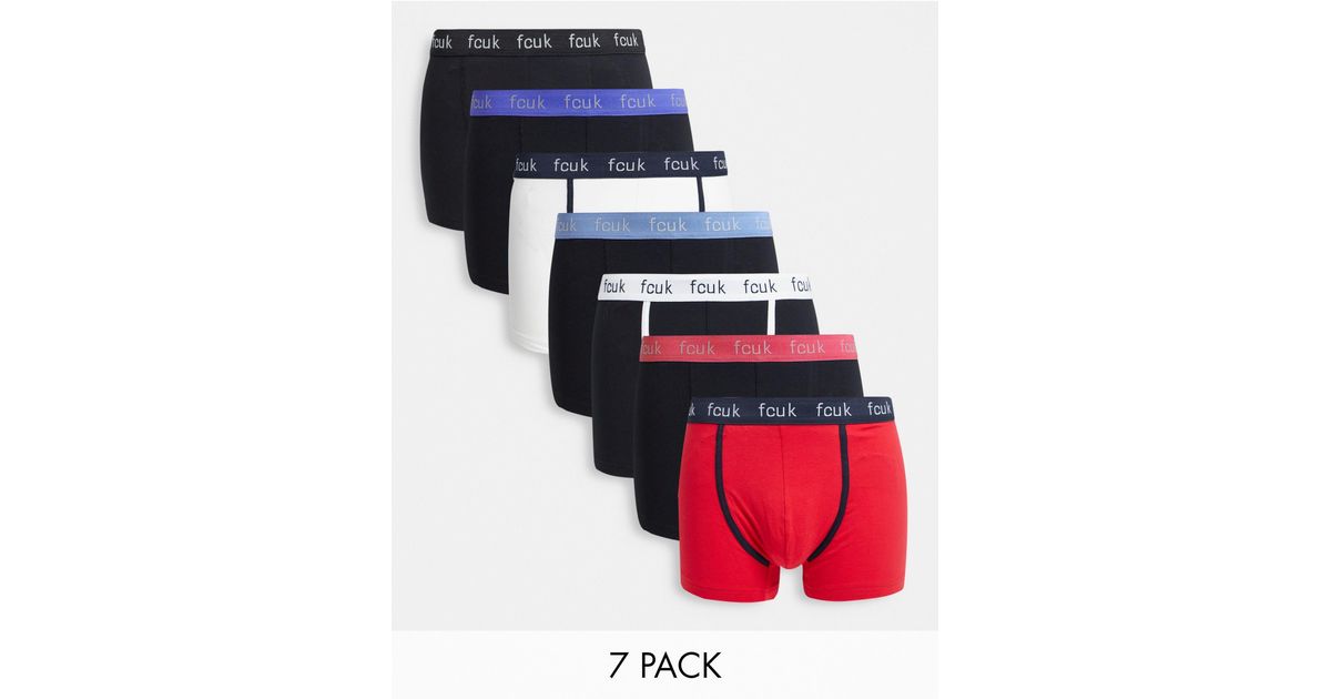 French Connection 7 Pack Fcuk Boxers for Men