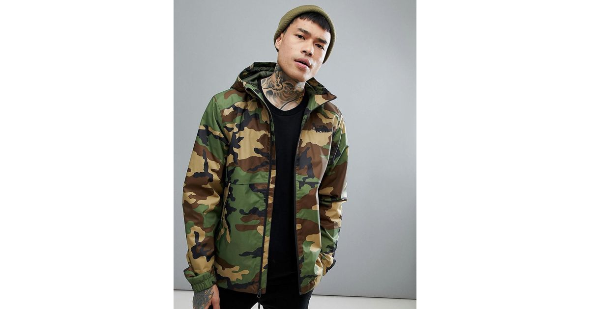 The North Face Millerton Jacket Hooded Waterproof In Green Camo Print for  Men | Lyst