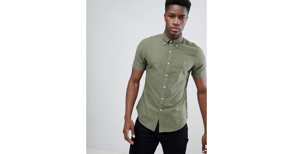 ralph lauren short sleeve shirt slim fit