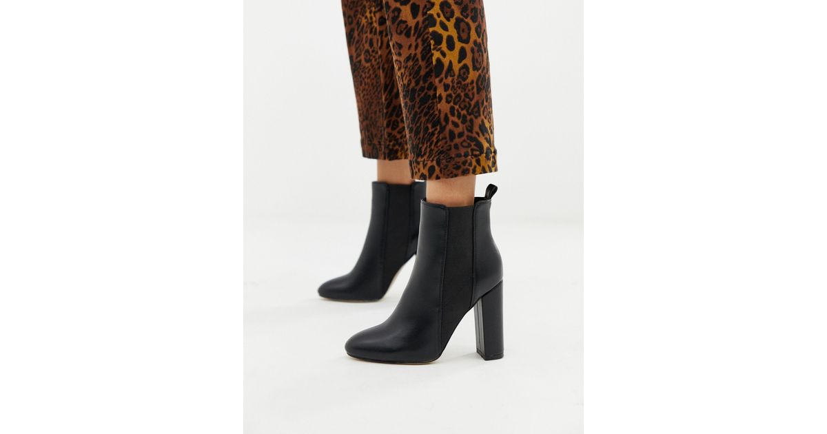 simmi london black cut out heeled sock boots