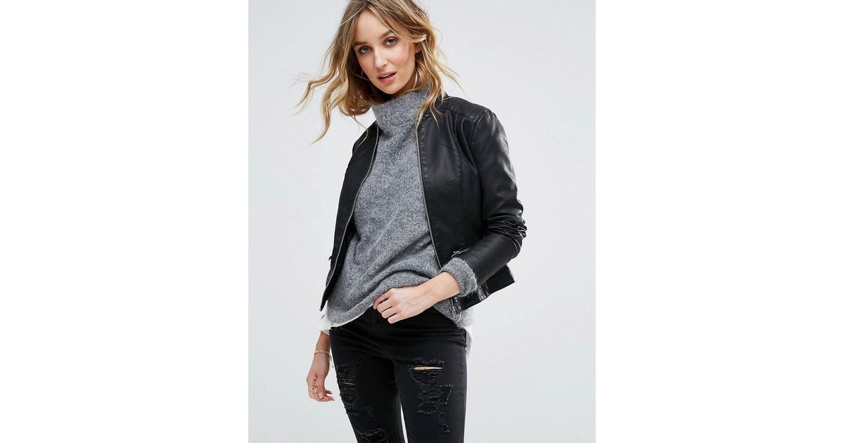 Vila Black Faux Leather Jacket