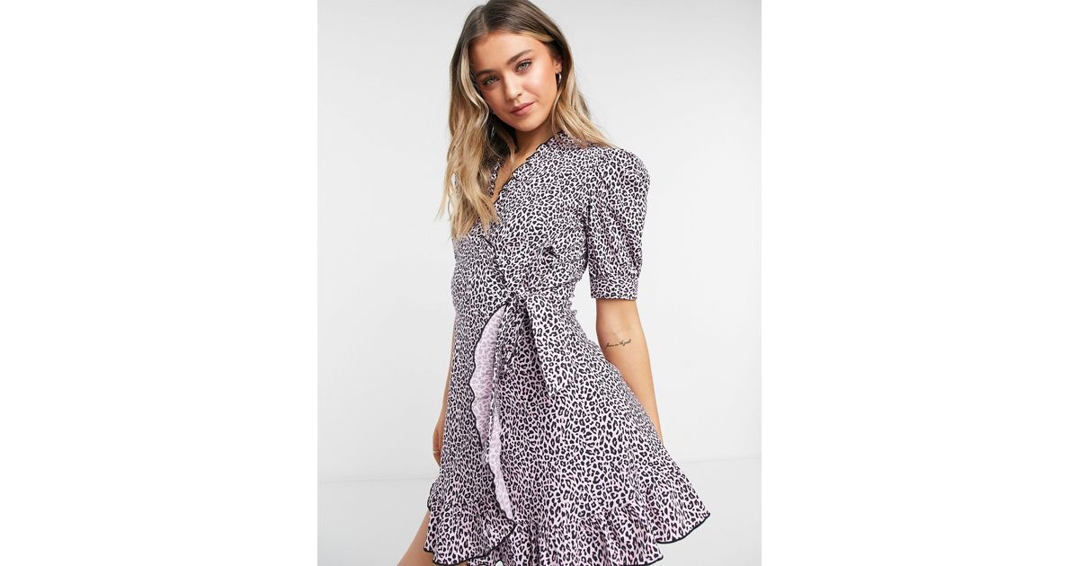 Topshop pink animal print dress sale