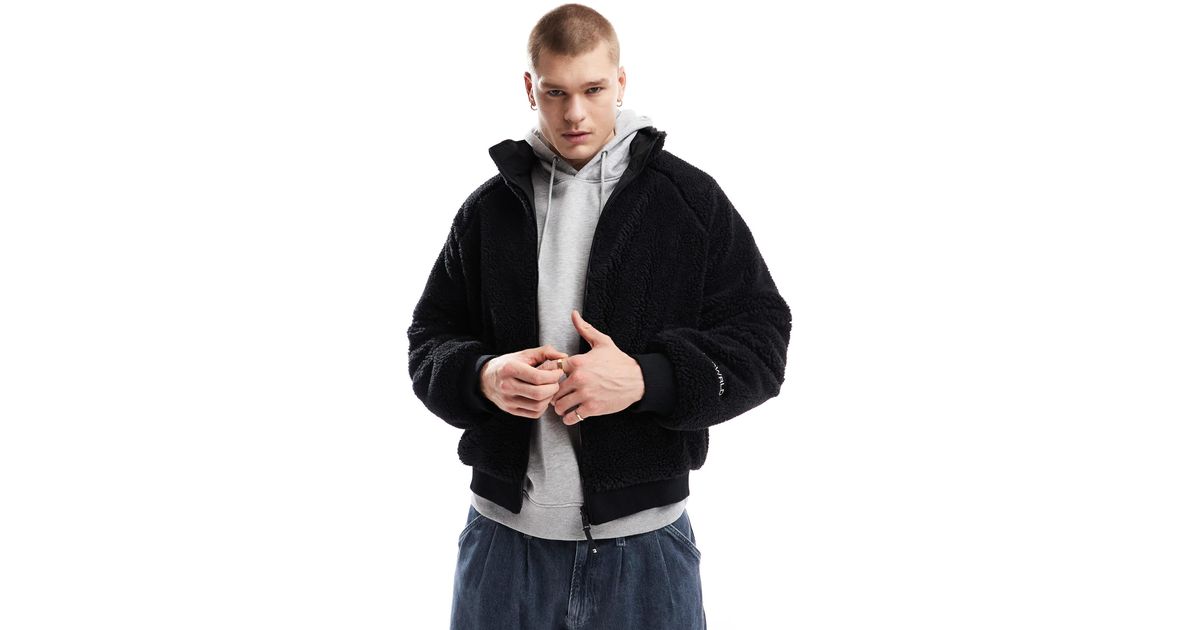 Bershka faux shearling jacket discount