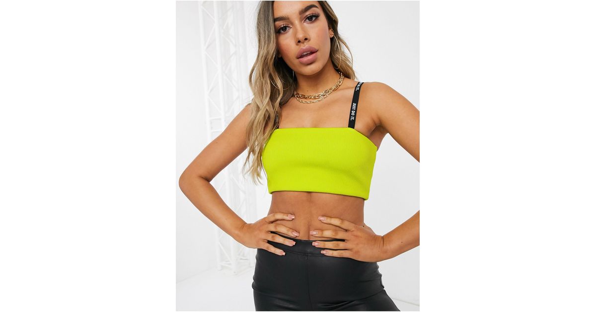 nike just do it square neck black bralette
