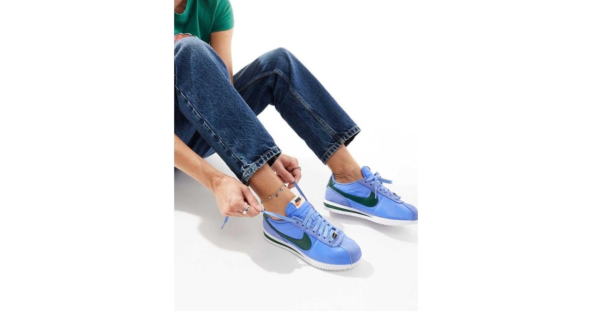 nike cortez trainers blue