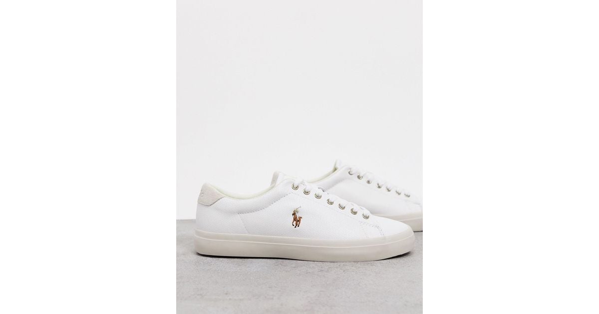 Polo Ralph Lauren – longwood – e sneaker aus leder mit polospieler