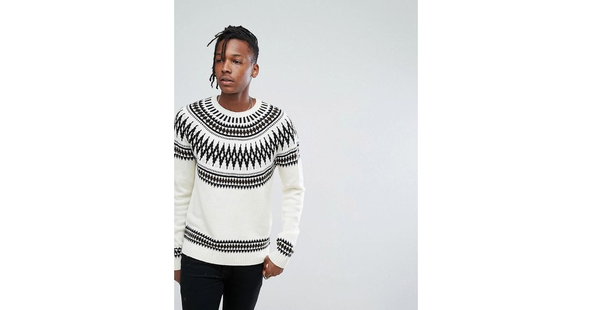 white fairisle jumper
