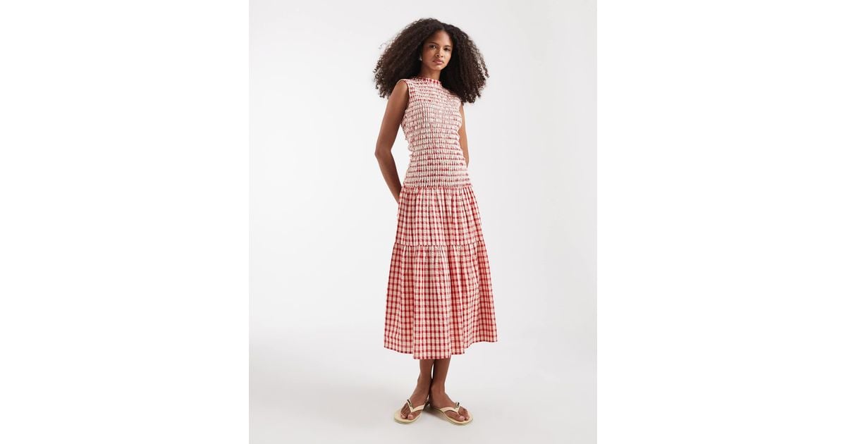 Uss Rose Neon Rose Shirred Midaxi Dress | Lyst