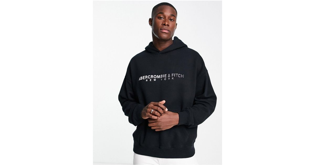 Abercrombie & Fitch Cross Chest Logo Oversized Hoodie in Blue for Men ...