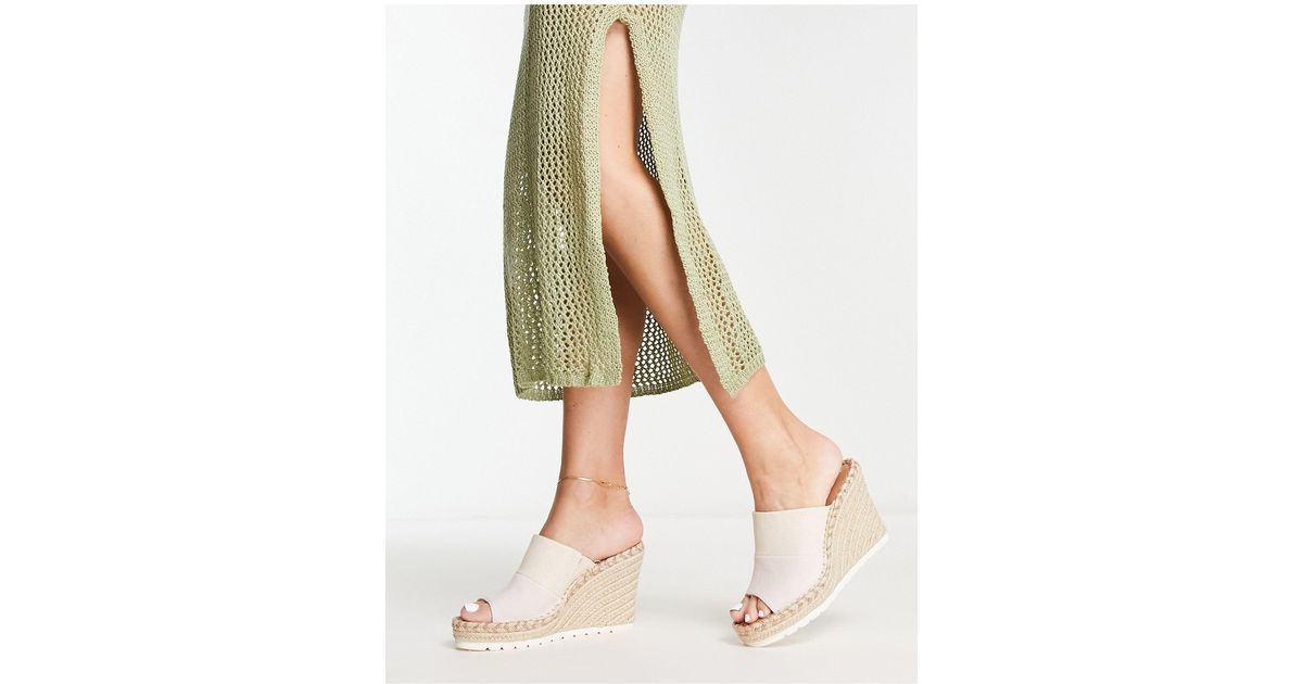 TOMS Monica Espadrille Mule Wedges in Natural | Lyst UK