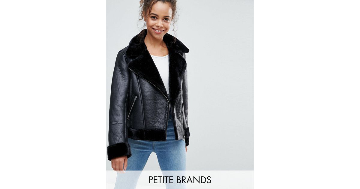 Giacca stile aviatore nera di Miss Selfridge in Nero | Lyst