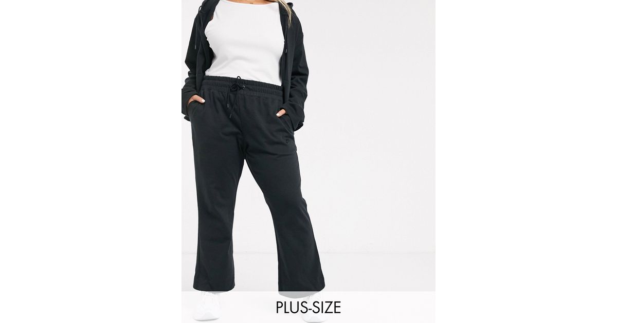 nike premium high waist wide leg black joggers