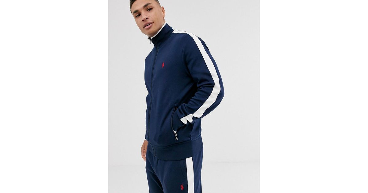 Top della tuta blu navy con riga bianca lateralePolo Ralph Lauren in Cotone  da Uomo colore Blu - Lyst