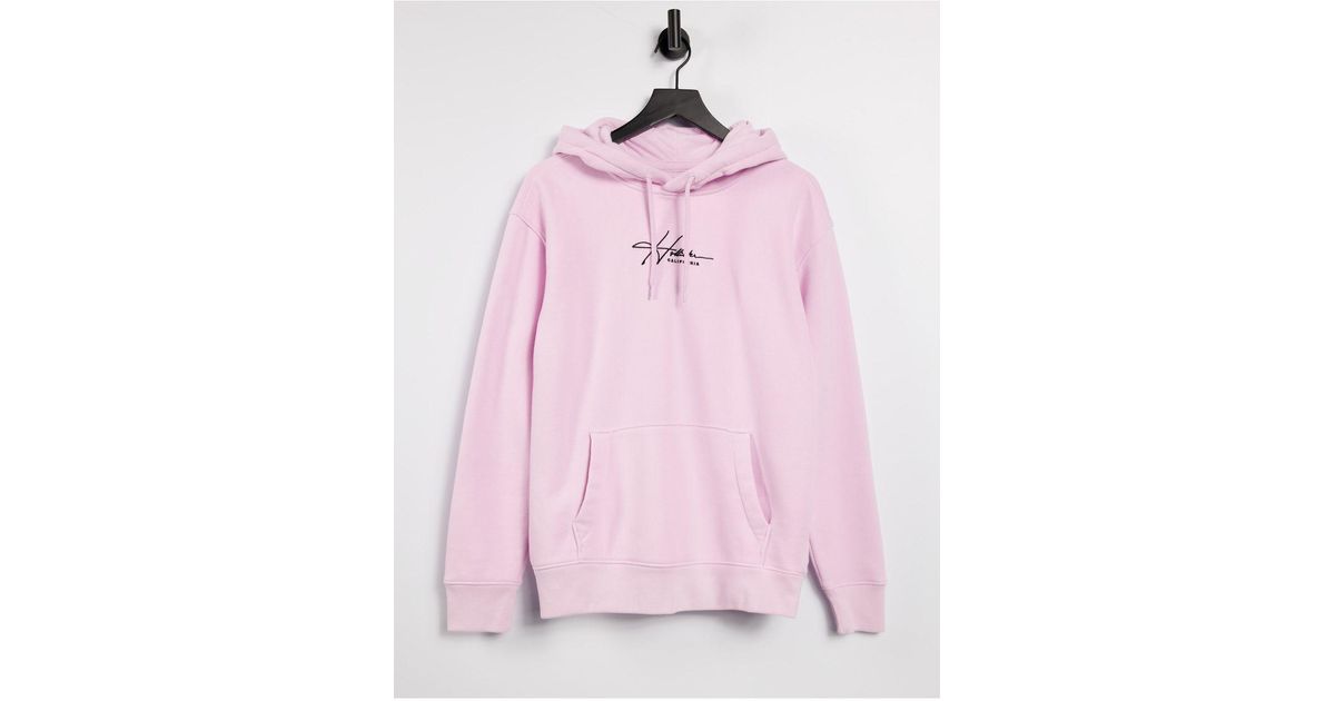 Sweat a capuche a logo manuscrit centre lilas Hollister pour homme en coloris Violet Lyst