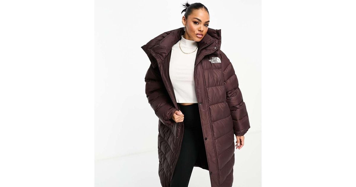 The North Face Acamarachi Oversized Long Puffer Coat in Brown