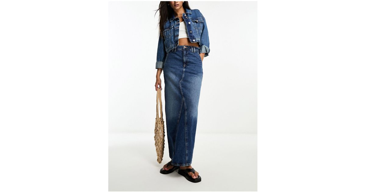 Denim maxi top skirt river island