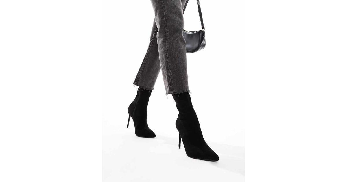 Botas Negras Estilo Calcetín De Tacón Alto Evie De de ASOS de