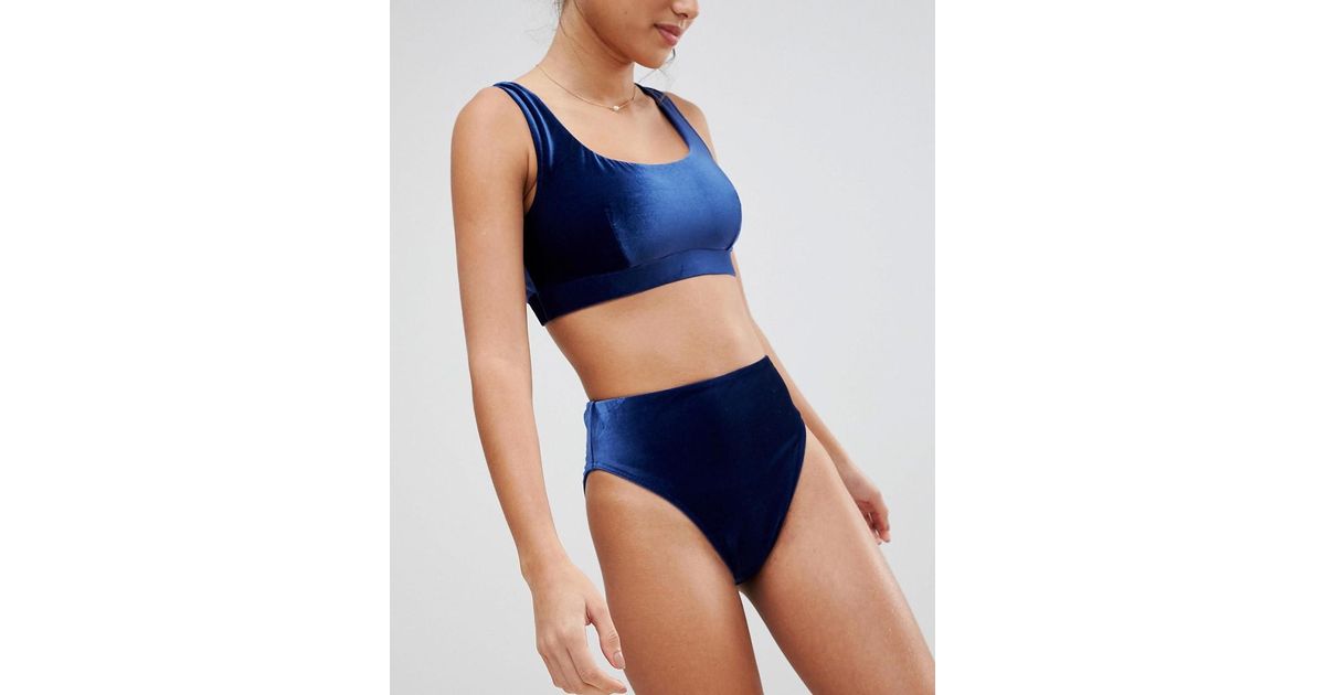 velvet high waisted bikini