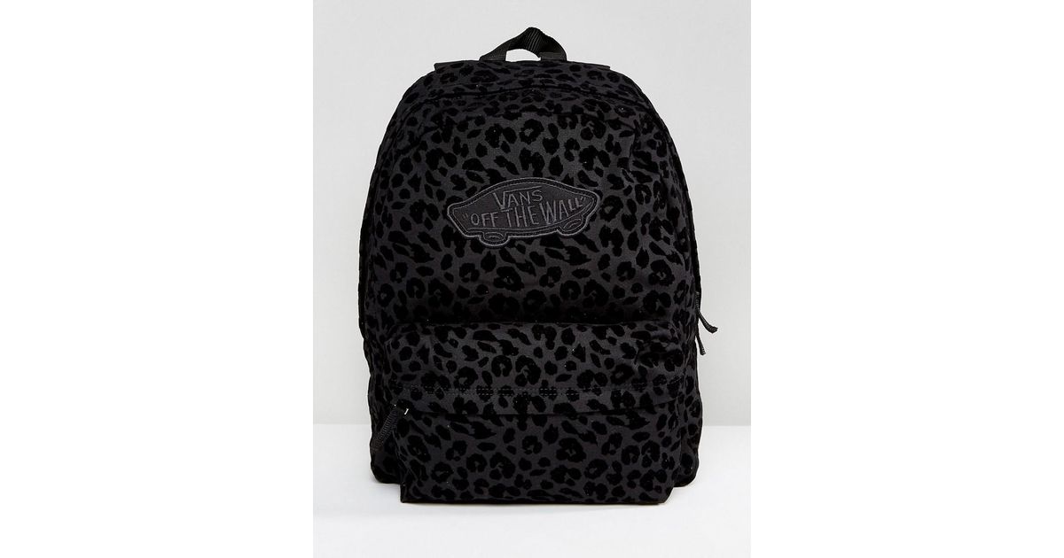 vans realm backpack leopard black