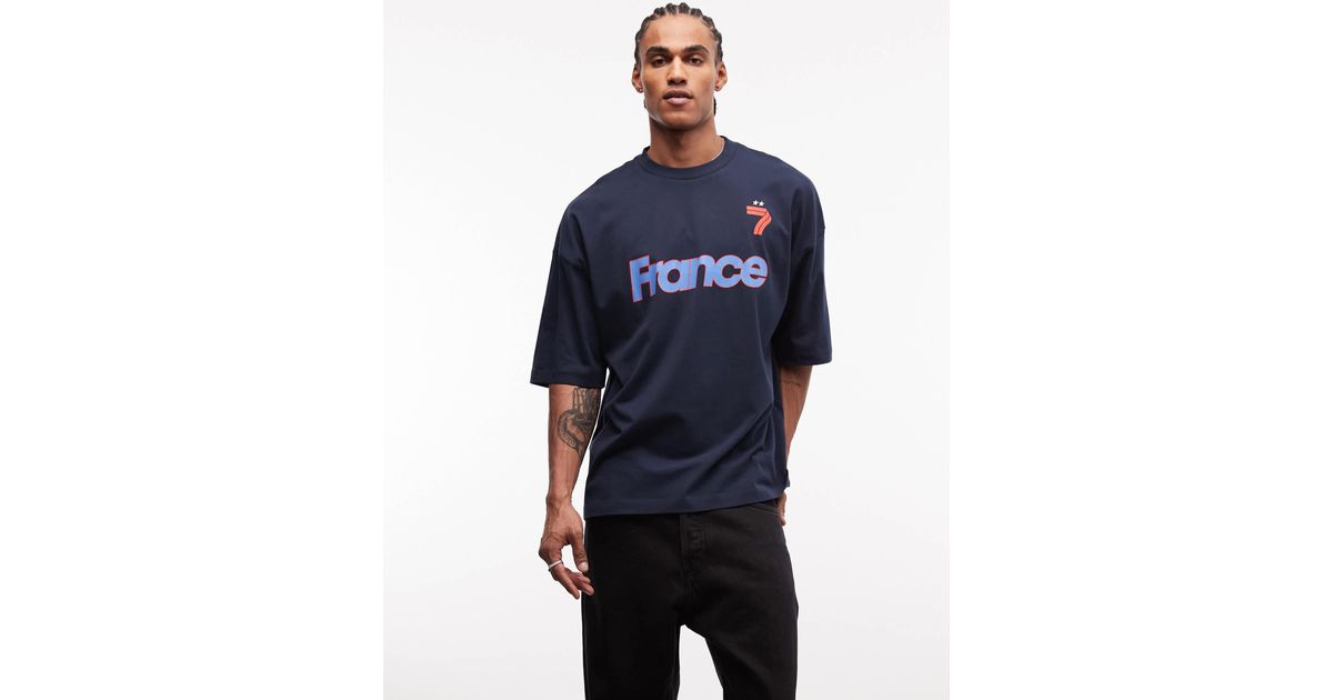 ASOS Oversized T-shirt With France Soccer Graphic in Blue for Men ...