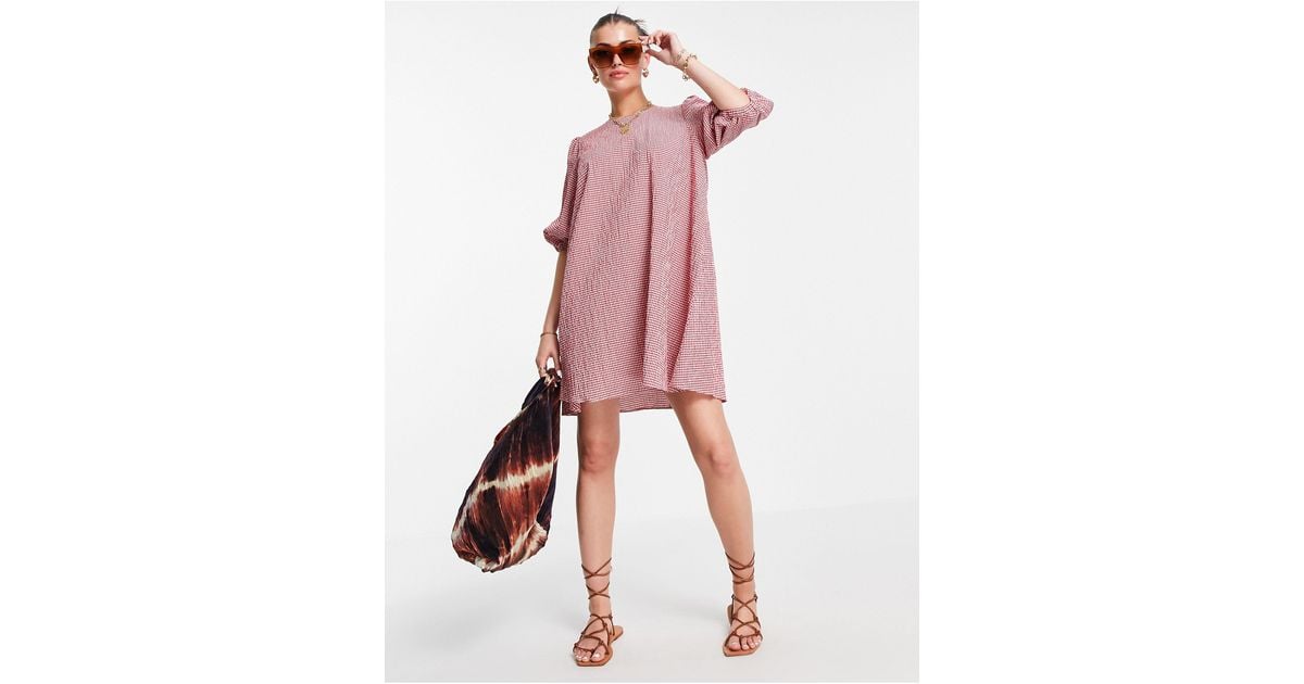 Vestido a cuadros vichy Mango de color Rojo Lyst