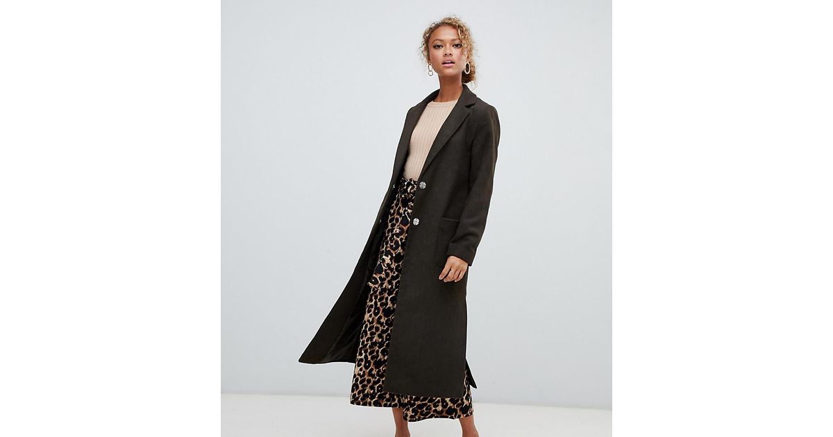 new look bar back maxi coat