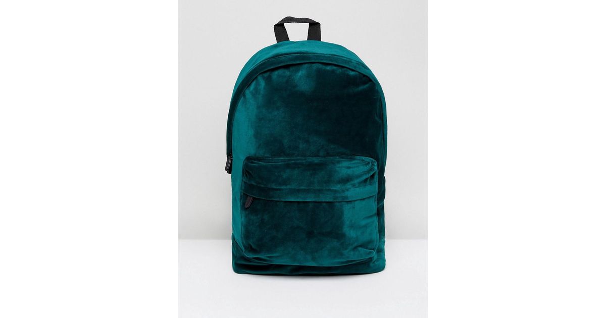 green velvet backpack