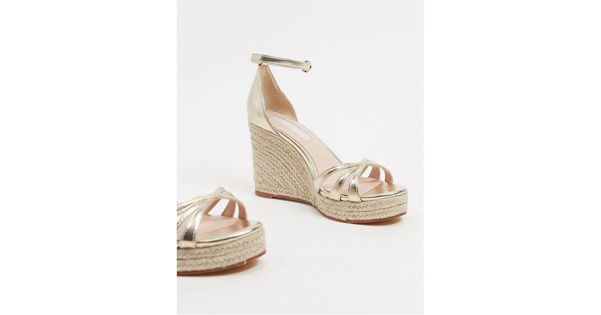 Mango Zeppe Oro Zeppe Stile Espadrilles Oro Di Mango In