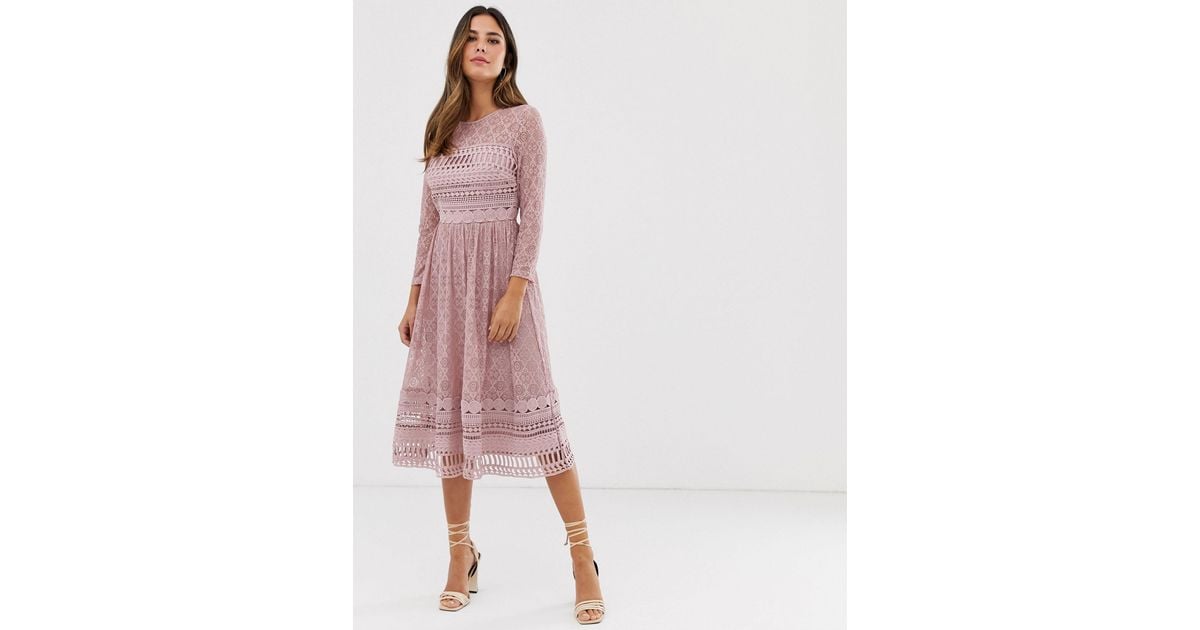 Asos lace midi skater dress discount