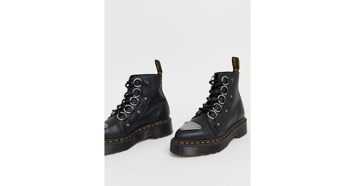 Dr. Martens Farylle Ribbon Lace Chunky Leather Boots in Black | Lyst  Australia