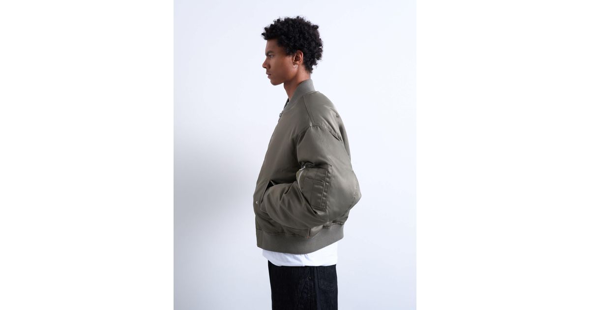 TOPMAN Ma1 Bomber Jacket in White for Men | Lyst