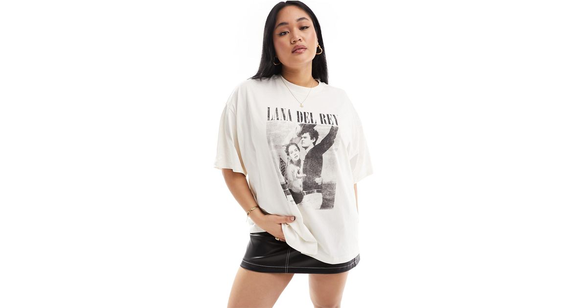 ASOS Asos Design Curve Oversized T shirt With Lana Del Rey Licence Graphic in White Lyst UK