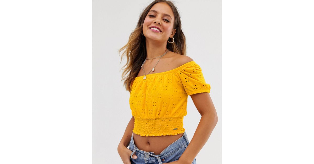 hollister yellow crop top