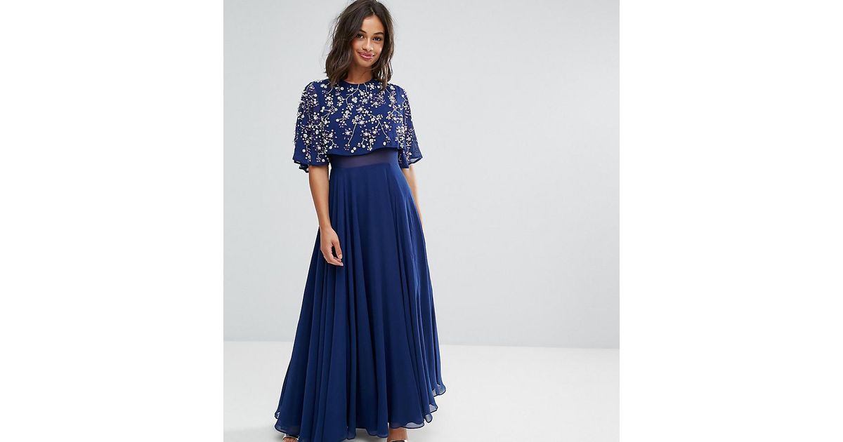asos blue floral maxi dress