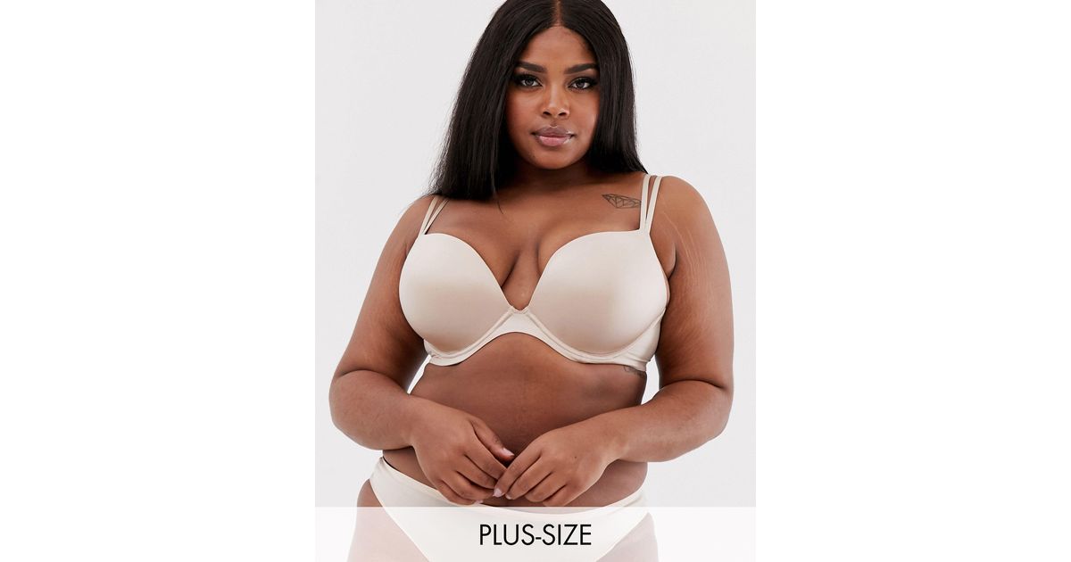 City Chic Adore Push Up Bra B - E Cup in Natural