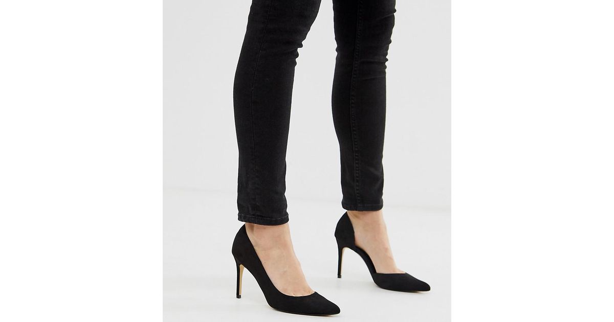Mango Denim Asymmetrische Pumps In Zwart in het Zwart - Lyst