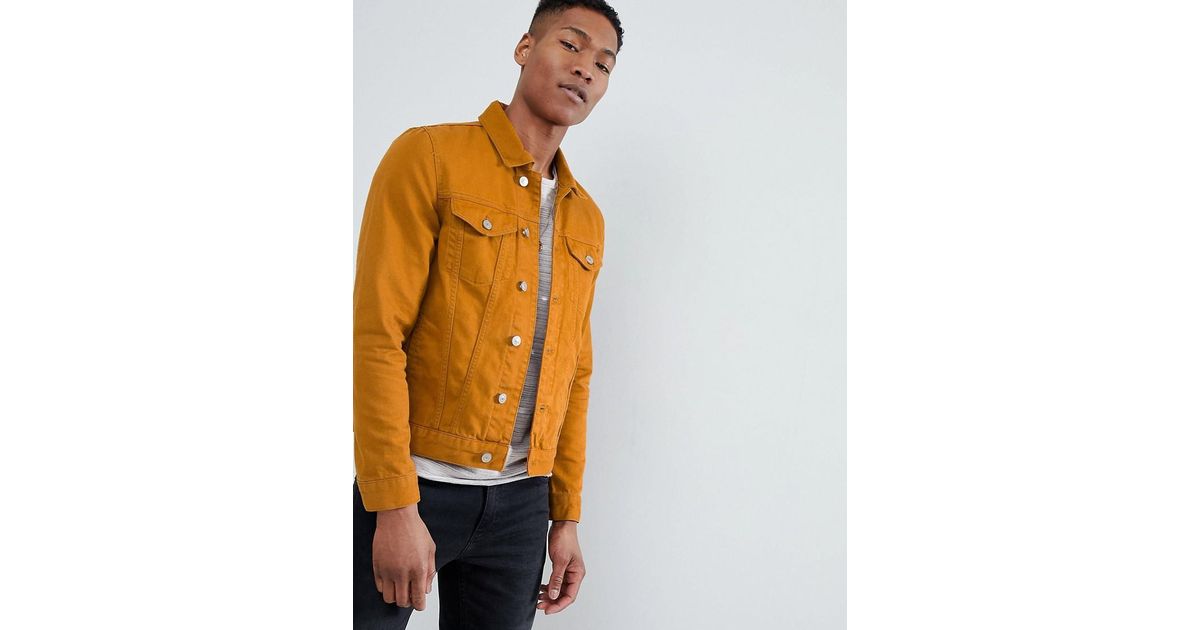 River Island Denim Jacket In Mustard in Yellow for Men Lyst