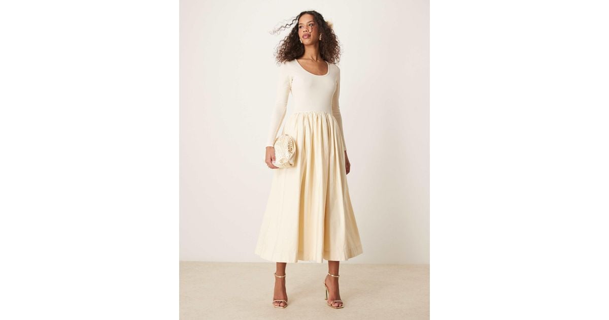 【英国発 Sister Jane】Darling stretch-jersey midi dress Sister Jane Darling Stretch-jersey Midi Dress In Cream