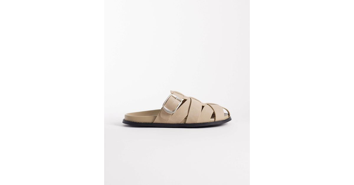 ASOS Cross Over Strap Sandals With Buckle in White for Men | Lyst