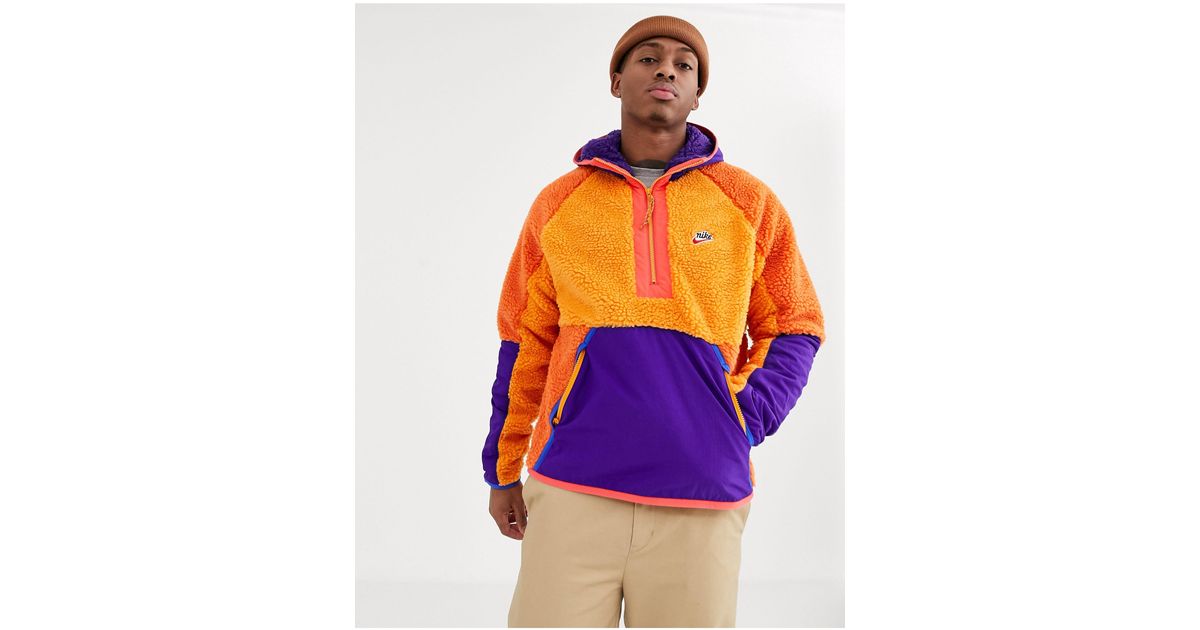 Veste d'hiver à enfiler en polaire avec demi-patte zippée - /violet Nike  pour homme en coloris Orange | Lyst