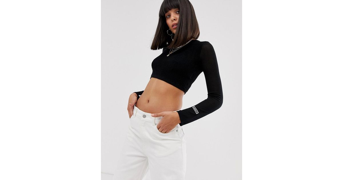 adidas mesh crop top long sleeve