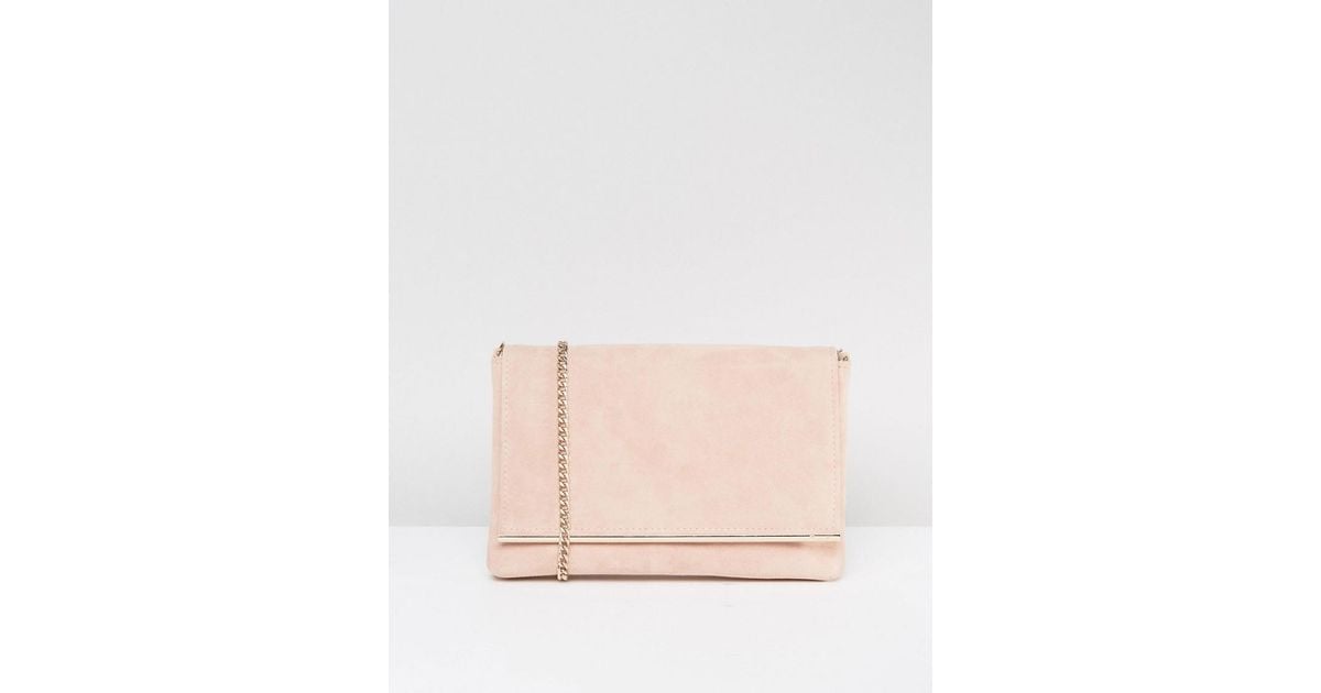 Dune Suede Blush Clutch Bag in Pink Lyst