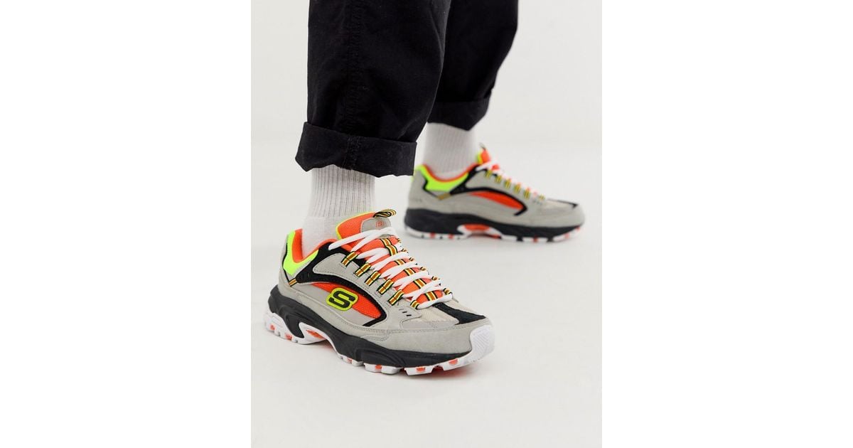 Skechers Stamina Cutback Chunky Trainers in Orange for Men Lyst UK