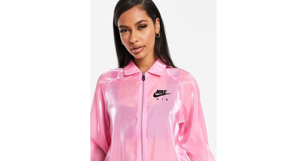 nike air transparent jacket pink